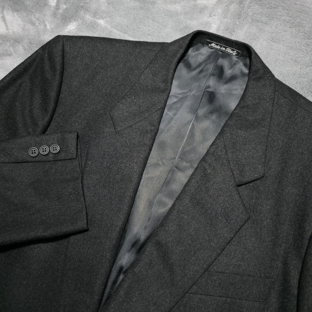 Vintage Giorgio Armani Mens 44R Dark Gray Wool Cashmere Blazer Jacket Italy Made
